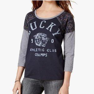 NWT, Lucky Brand Womens Printed Three-Quarter Sleeves Pullover Top Size XL